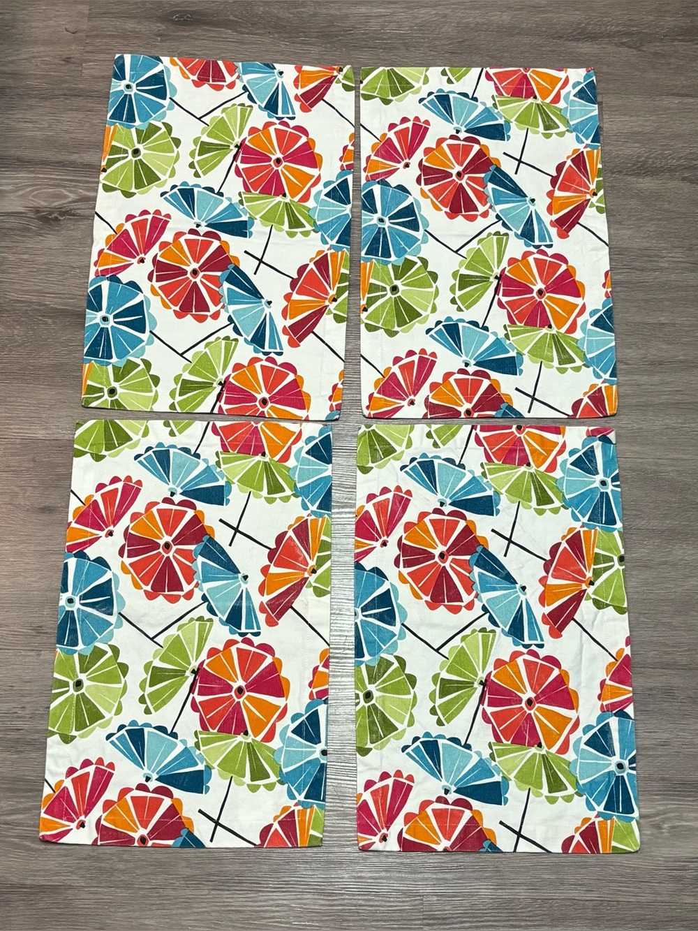 Split-P Parasol 100% Cotton Placemats Set of 4 Summer Patio Umbrella  13x19